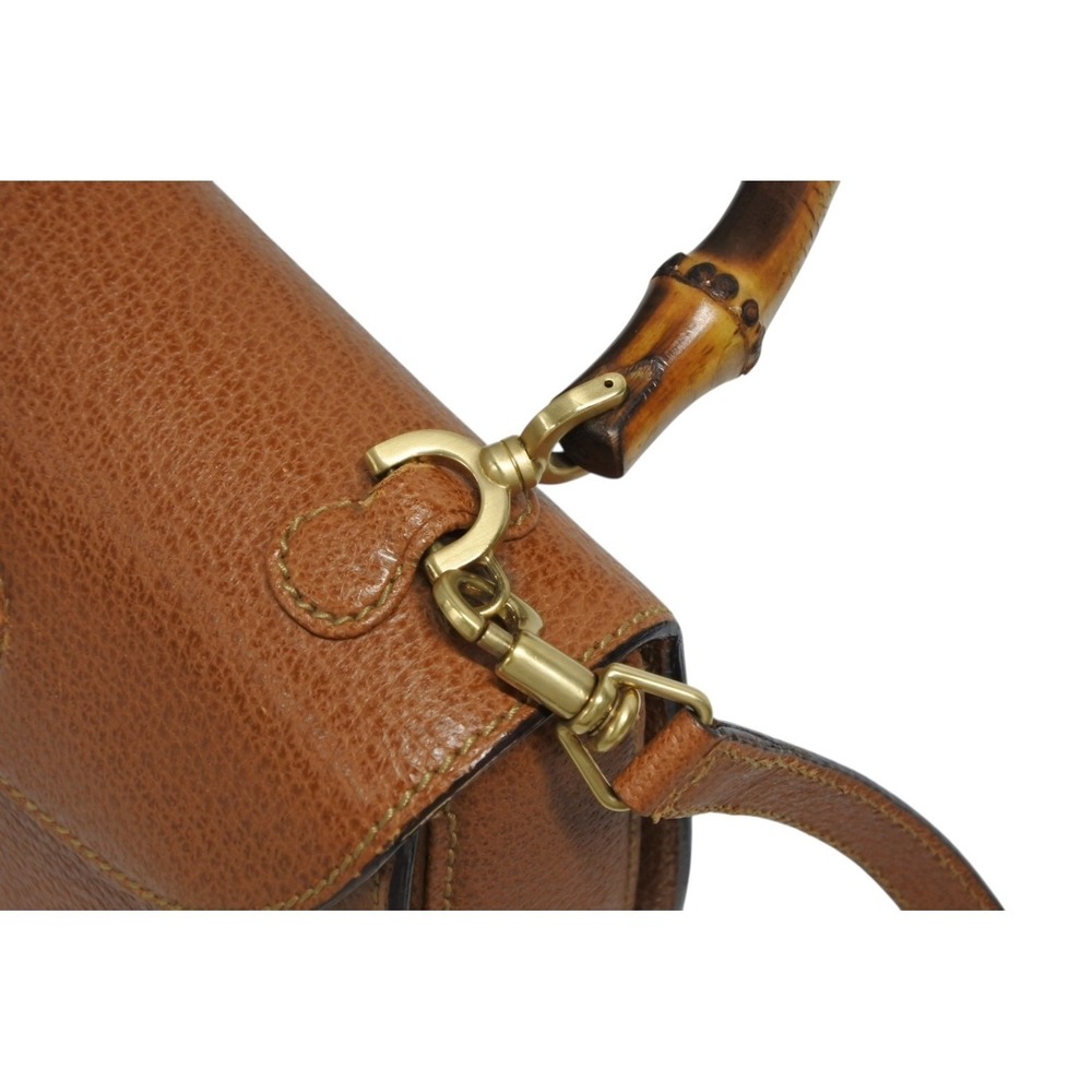 GUCCI Bamboo bag handbag shoulder brown leather - Picture 6 of 10